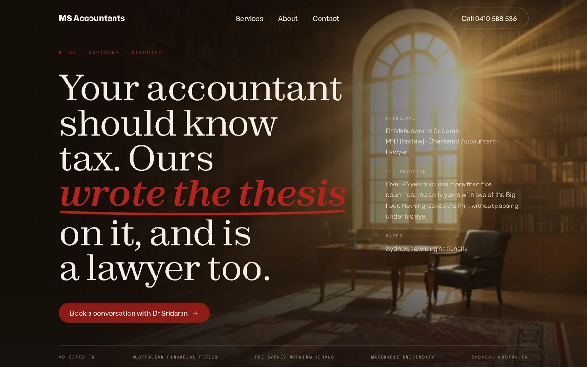 MS Accountants website